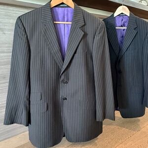 PAUL SMITH LUXURY WOOL DARK BROWN PIN STRIPE SUITS Tailored in ITALY